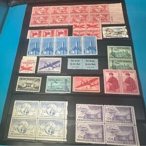 Vintage U.S. Airmail & Pony Express Stamp Lot (Mostly Unused)